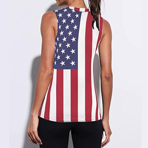 Női Tank Pólók Amerikai Zászló Hazafias Tartály Tetejét a Nők Nyári Ujjatlan Tshirts Alkalmi Vicces július 4-Tee Póló