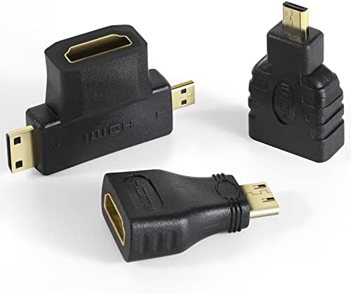 A mikro HDMI-Mini HDMI 2-az-1-HDMI Adapter, Micro HDMI Női HDMI Hordozható HDMI Adapter Támogatja a 4K-s, 3D-s, 1080P