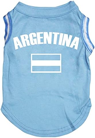 Petitebella Argentína Zászló Kiskutya Póló (Kék/Zászló, XXX-Nagy)