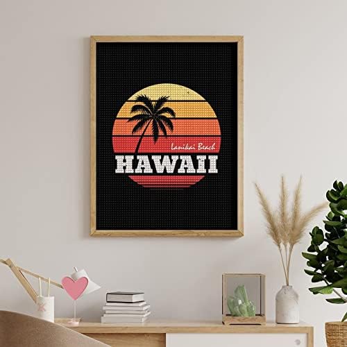 Hawaii Beach Palm Tree Gyémánt Festmény Kit Art Képek DIY Teljes Gyakorlat Otthoni Kiegészítők Felnőttek Ajándék Haza,
