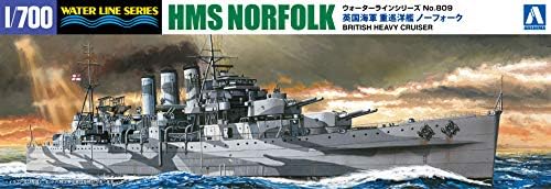 Aoshima Vízvonal 56707 Királyi Haditengerészet Nehéz Cirkáló HMS Norfolk 1/700-Skála készlet
