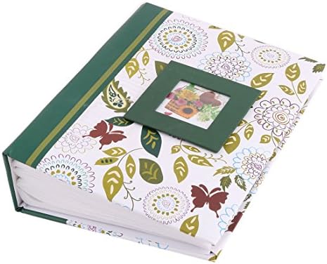 Ruilogod Karton Virág Nyomtatás Háztartási Könyv Stílusa 100 Zsebbel Téglalap alakú Fotó Gyűjtemény Album Zöld (id: