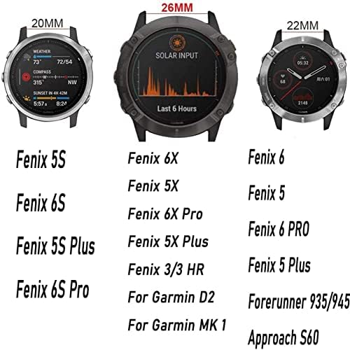 ILAZI 26 22 20 MM Watchband Szíj, a Garmin Fenix 7x ，Fenix 7，Fenix 7s Intelligens Karóra gyorskioldó Szilikon Easyfit