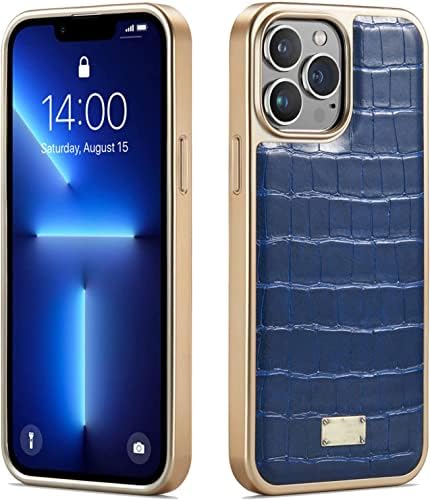 DFAMIN tok iPhone 14 Pro Max, Prémium Bőr Slim Fit Telefon Esetében a Galván TPU Lökhárító Ütésálló Anti-Őszi védőburkolat