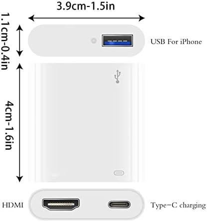 Plug and Play HDMI Átalakító iOS TV Digitális Kijelző HD 1080p AV-Adapter USB PD-Adapter, töltőkábel iOS/Monitor Fehér